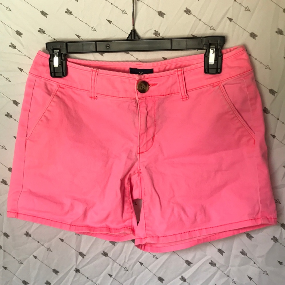 Hot Pink AE Denim Shorts